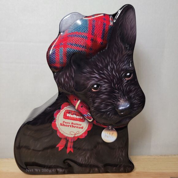 Black Scotty Tin Walker's Pure Butter Shortbread 8.5" X 6" X 2" - Picture 1 of 9